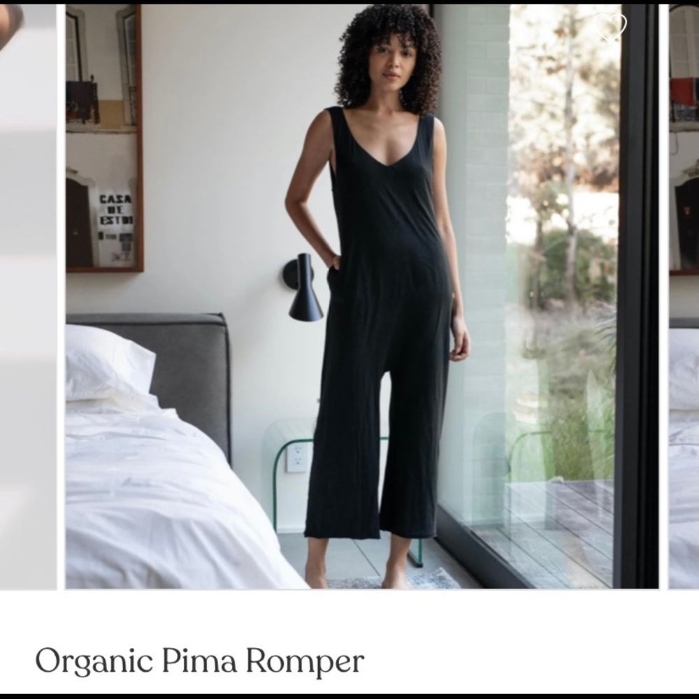 Black Organic Pima Romper